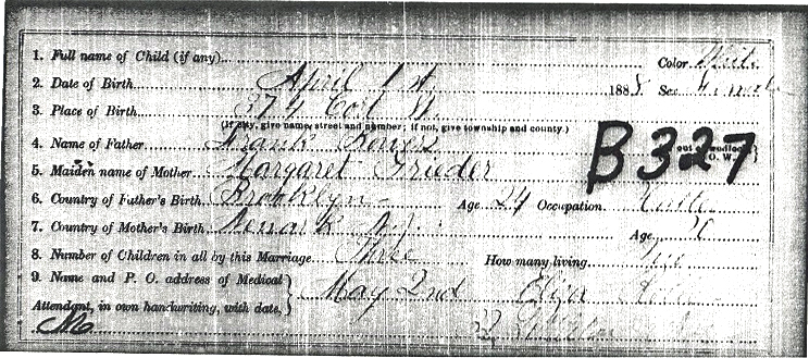Anna Bauer Birth Certificate