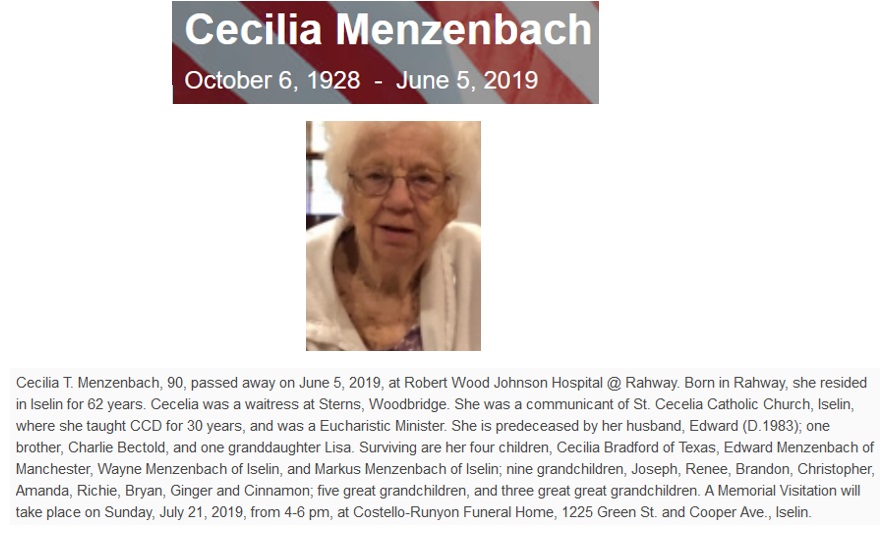 Cecilia Bechtold Menzenbach Obituary