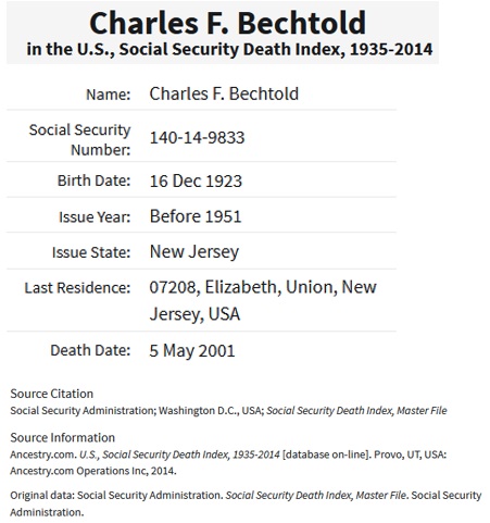 Charles J. Bechtold Jr. SSDI