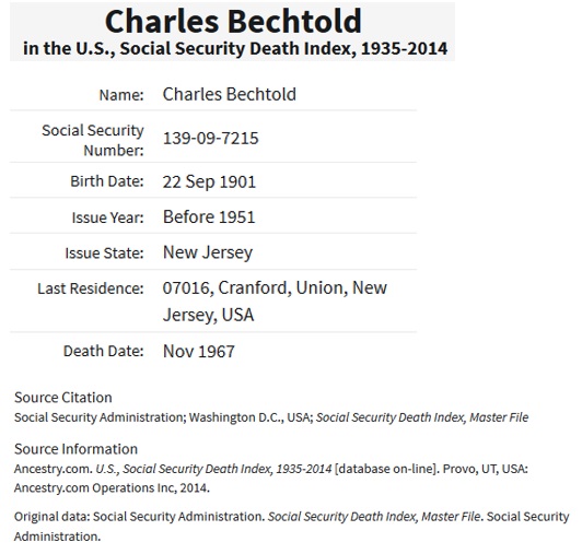 Charles Bechtold SSDI