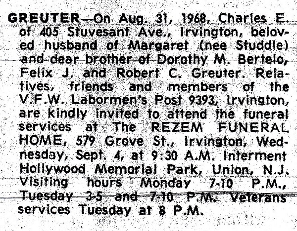 Charles E. Greuter Obituary