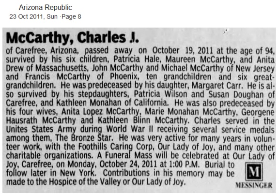 Charles Jerome McCarthy Obituary