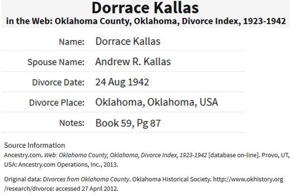 Dorrace Wells Divorce Record