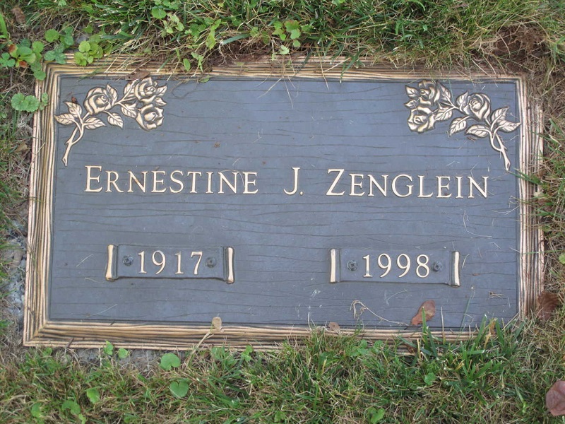 The Hollywood Memorial Park Cemetery Grave of Ernestine Zenglein