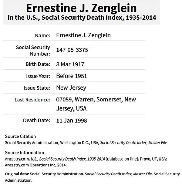 Ernestine Josephine Zenglein SSACI