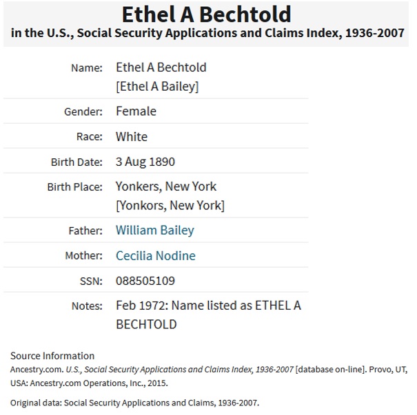 Ethel A. Bailey Bechtold SSACI