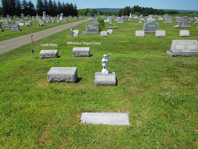 The Plainfield Cemetery Grave Markers of Leeth and Wilhelmina Siegert Florey