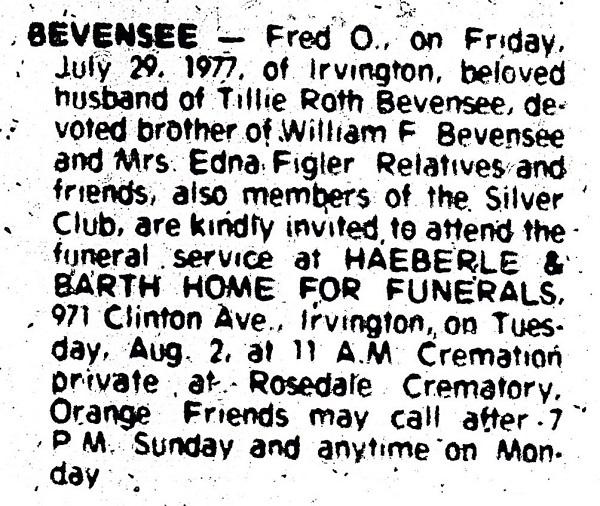 Fred O. Bevensee Obituary