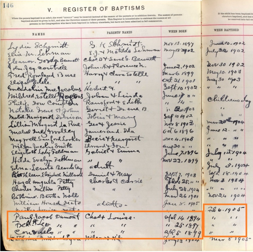 Frederick Leo Dumont Birth Record