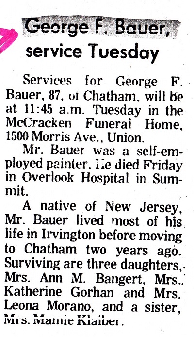 George F. Bauer Obituary 2