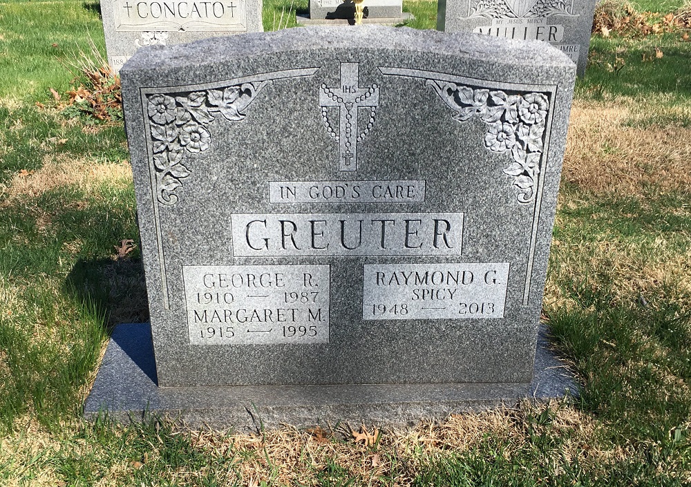 The Holy Cross Cemetery Grave of George, Margaret and Raymond Greuter