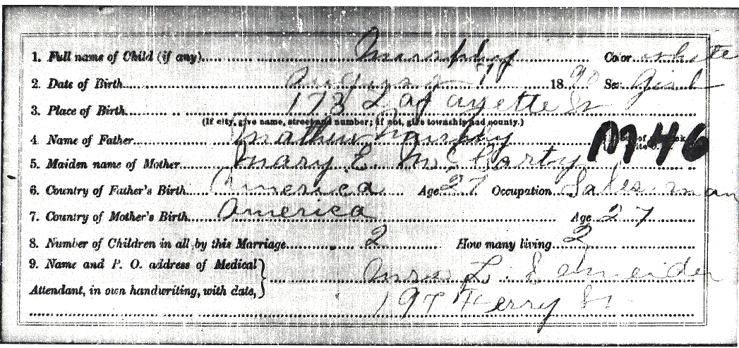 Helen J. Murphy Birth Certificate