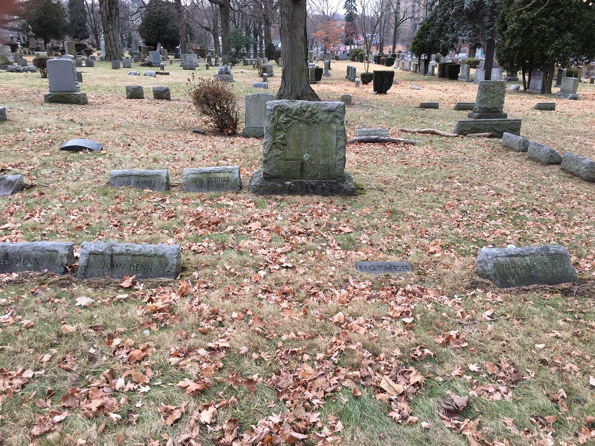 The Oakland Cemetery Grave Markers of Louis and Lena (Henn) Bechtold