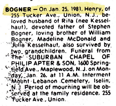 Henry Bogner Obituary 2