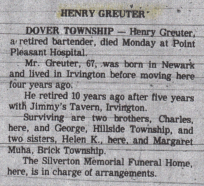 Henry Greuter Obituary
