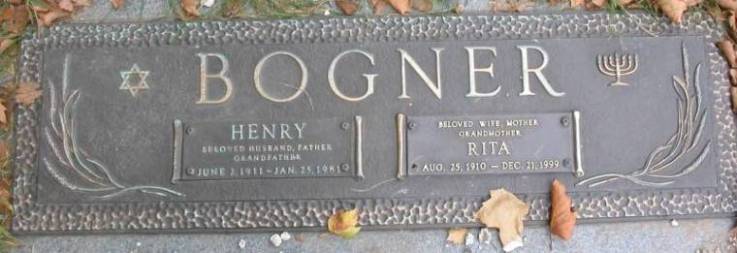 The Mount Lebanon Cemetery Grave Marker of Henry & Rita Bogner