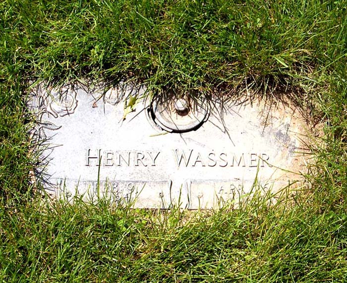 The Restland Memorial Park Grave Marker of Henry W. Wassmer