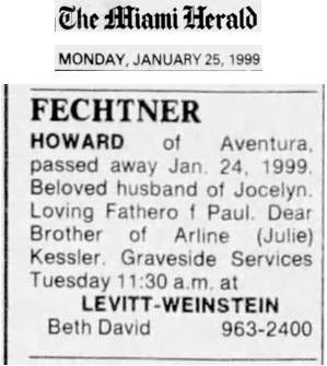 Howard Fechtner Obituary