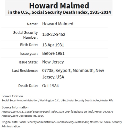 Howard Malmed SSDI