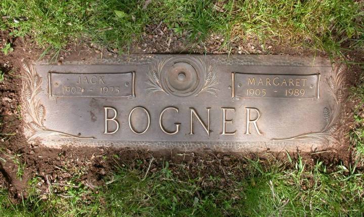 The Graceland Memorial Park Grave Marker of Jack and Margaret Bogner