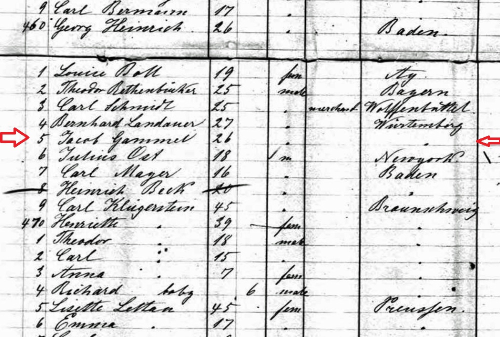 Jacob Grammel Immigration Record