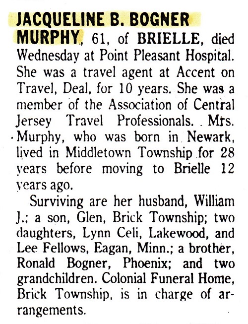 Jacqueline Ann (Bogner) Murphy Obituary