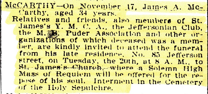 James A. McCarthy Obituary 1