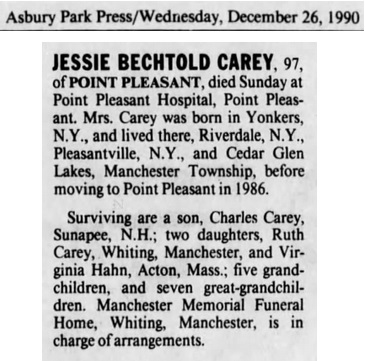 Jessica A. Bechtold Carey Obituary