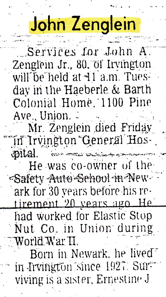 John A. Zenglein Jr. Obituary 2