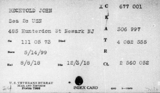 John Bechtold Military Record