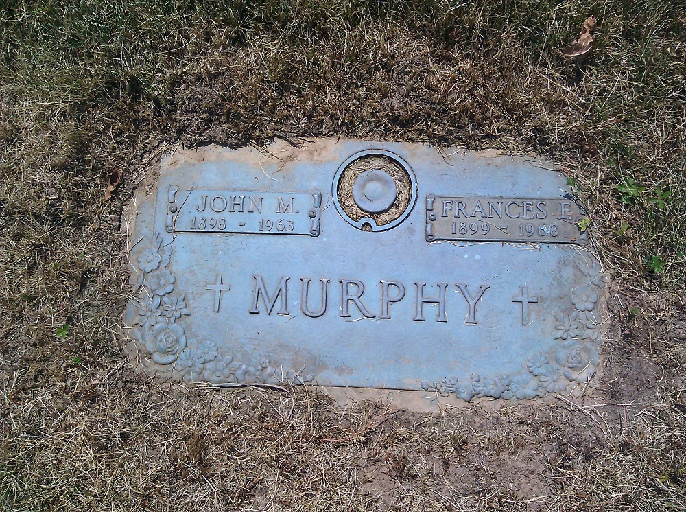 The Gate of Heaven Cemetery Grave Marker of John and Frances (Smith) Murphy