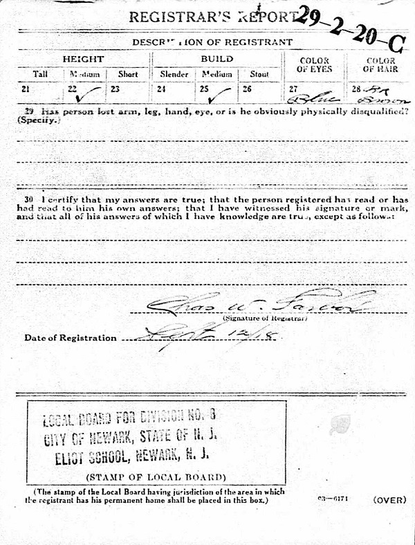 John Joseph Murphy World War I Draft Registration