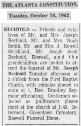 Joseph Bechtold Obituary