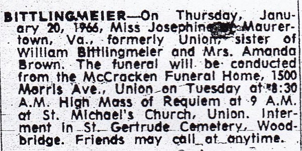 Josephine Bittlingmeier Obituary