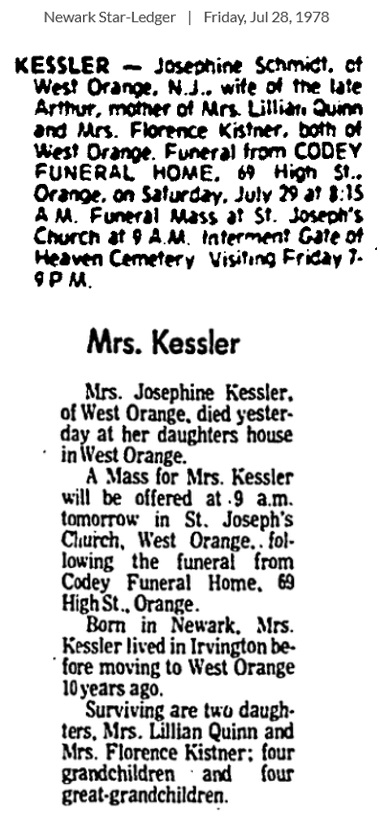 Josephine Dyszkiewicz Kessler Obituary