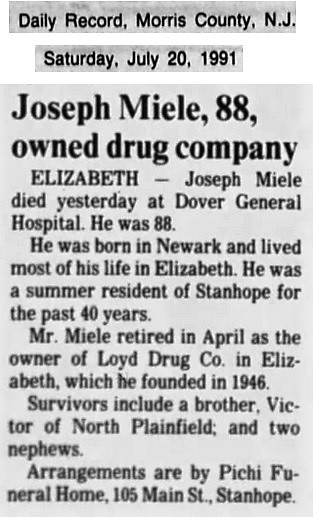 Joseph Miele Obituary
