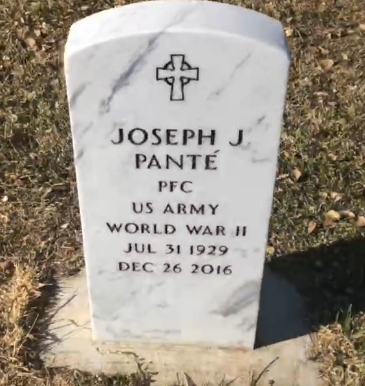 Grand View Cemetery Grave of Joseph J. Pante'