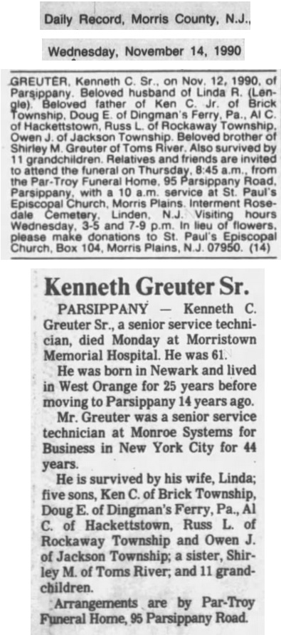 Kenneth C. Greuter Obituary