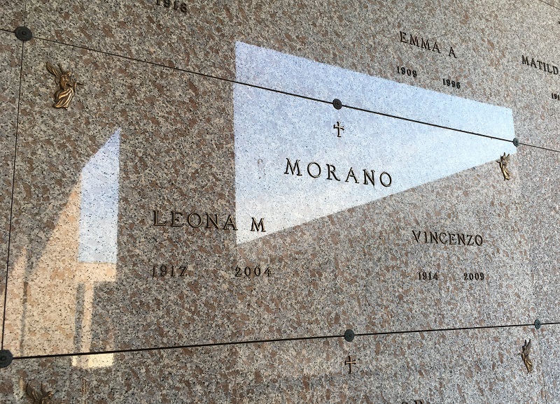 The Holy Cross Cemetery Grave of Leona (Bauer) and Vincenzo Morano