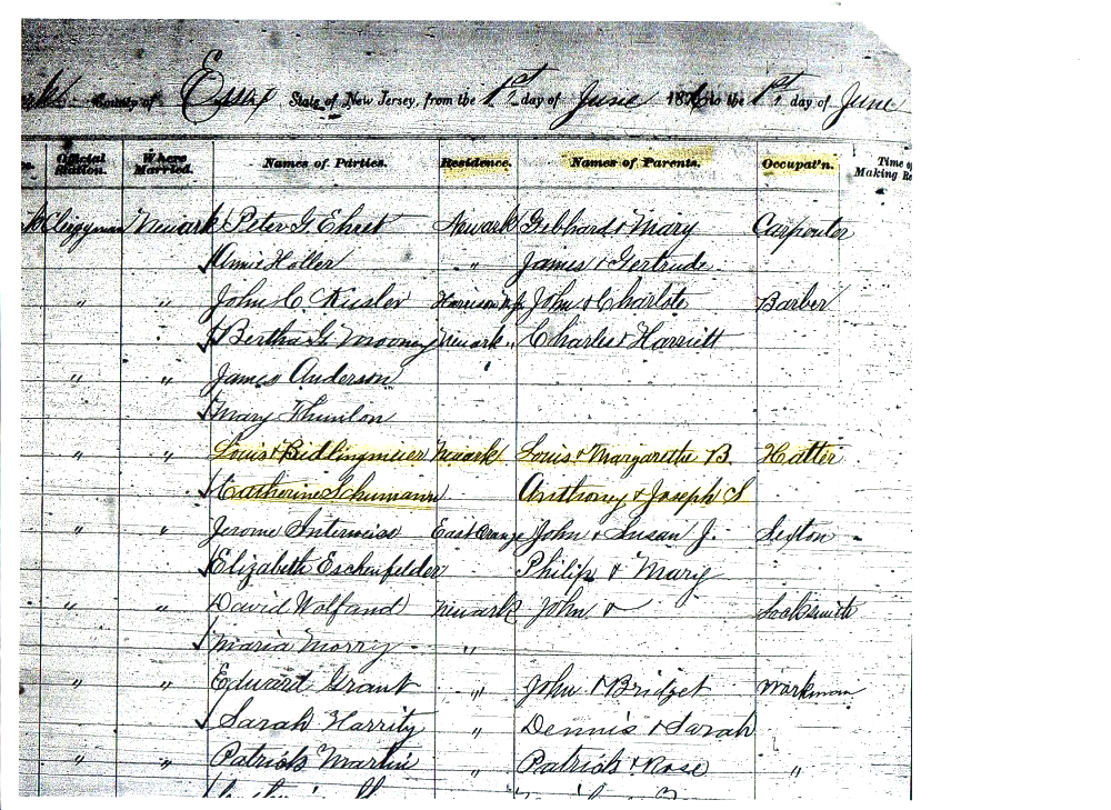 Louis Bittlingmeier and Katharina Schuhmann Marriage Record Part2