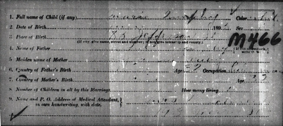 Marie A. Murphy Birth Certificate