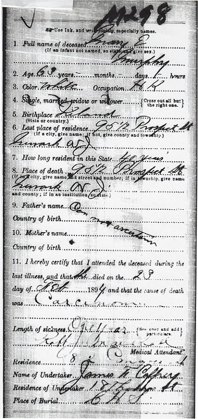 Mary E. Murphy Death Certificate