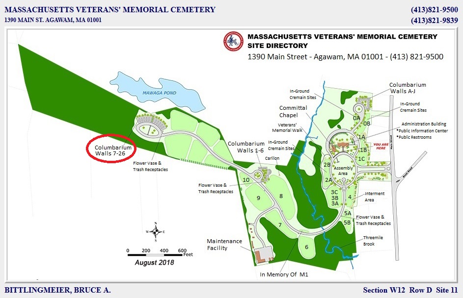 The Massachusetts Veterans Memorial Cemetery Map