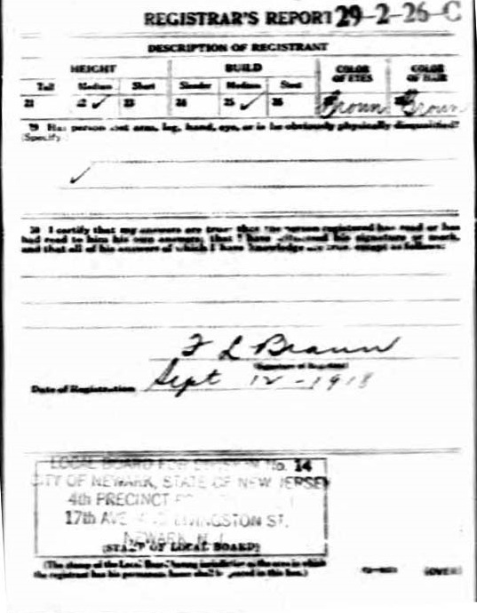 Max Bogner's World War I Draft Registration Card Part 2