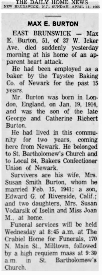 Max Burton Obituary