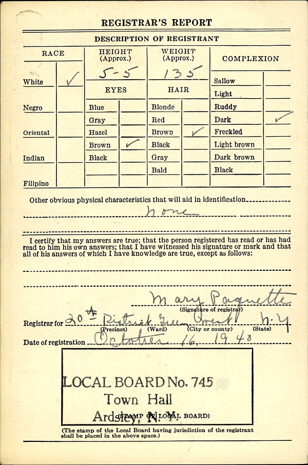 Michael Grznar Military Record