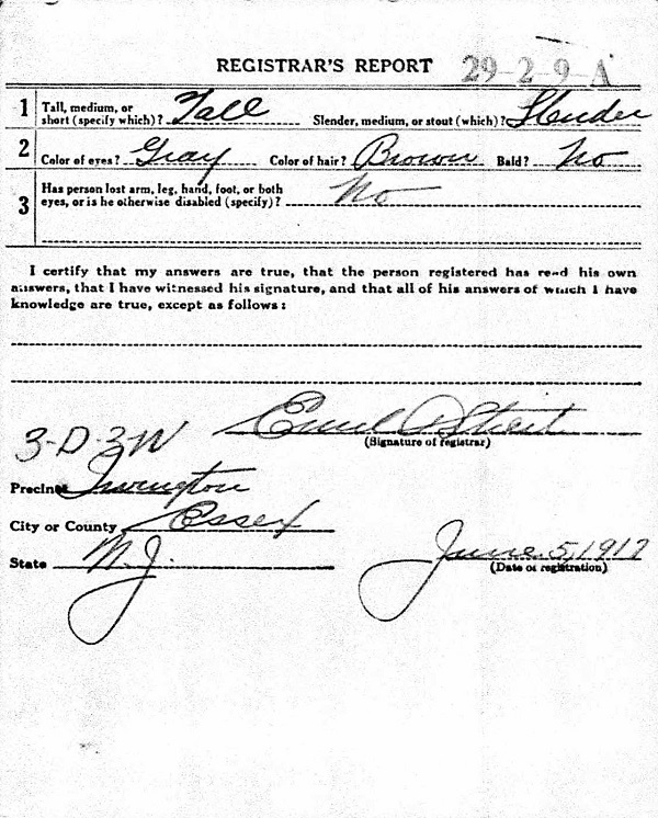 Michael Kramer's World War II Draft Registration Card Part 2