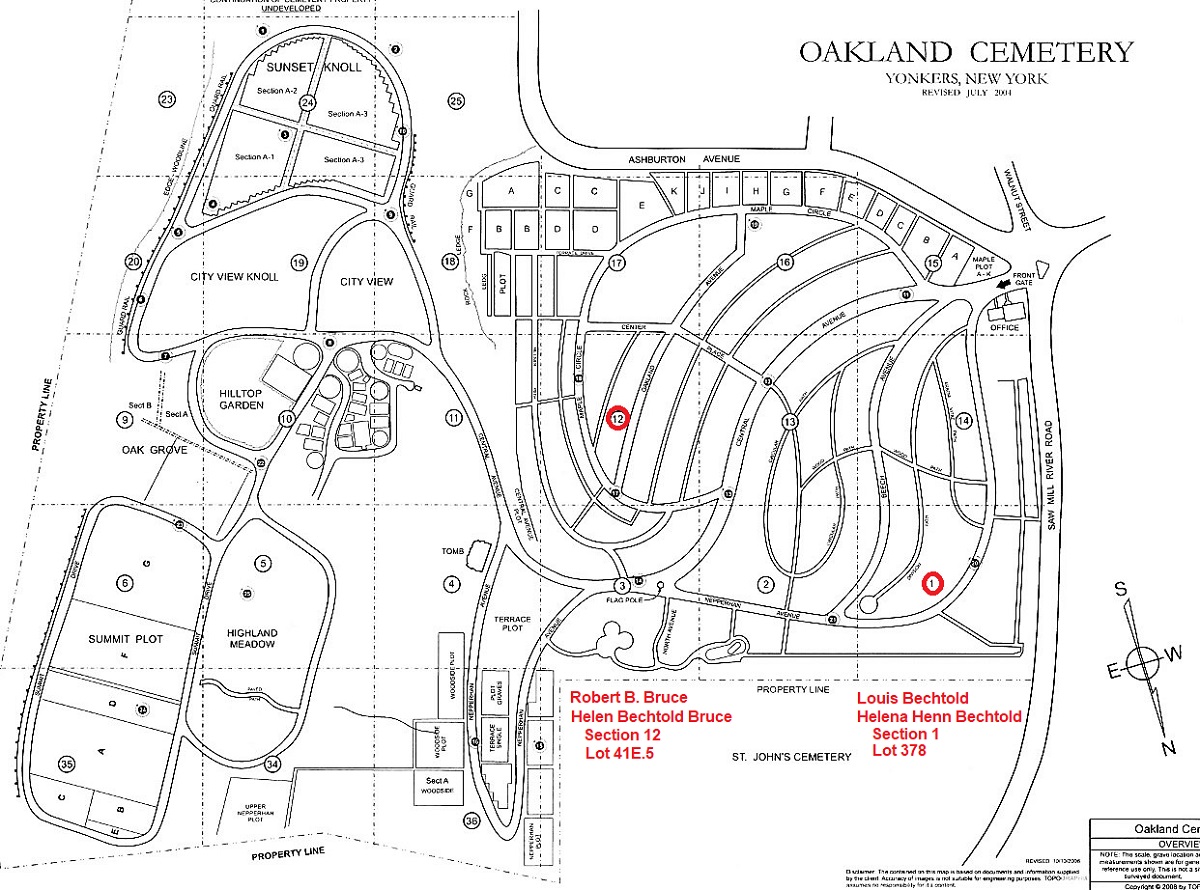 Oakland Cemetery Map