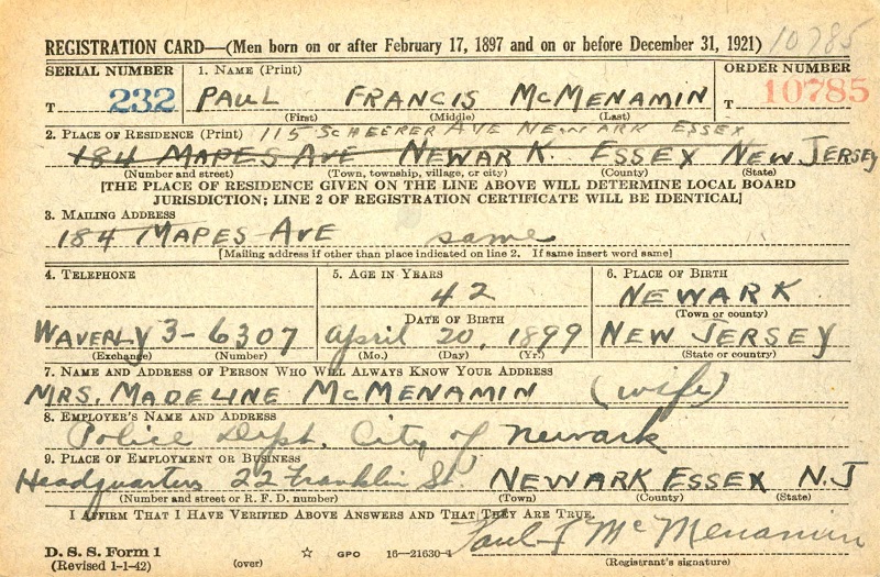 World War II Draft Registration