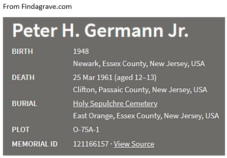Peter H. Germann Jr. Death Record